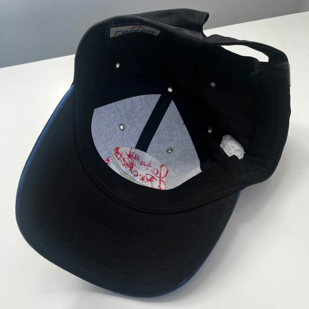 Johnny Rockets Mohegan Sun Falcon Headwear Black Embroidered Strapback Hat Cap